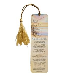 Vintage 90s Inspirations The Difference poem beach Bookmark, 1993, Artworks TG90